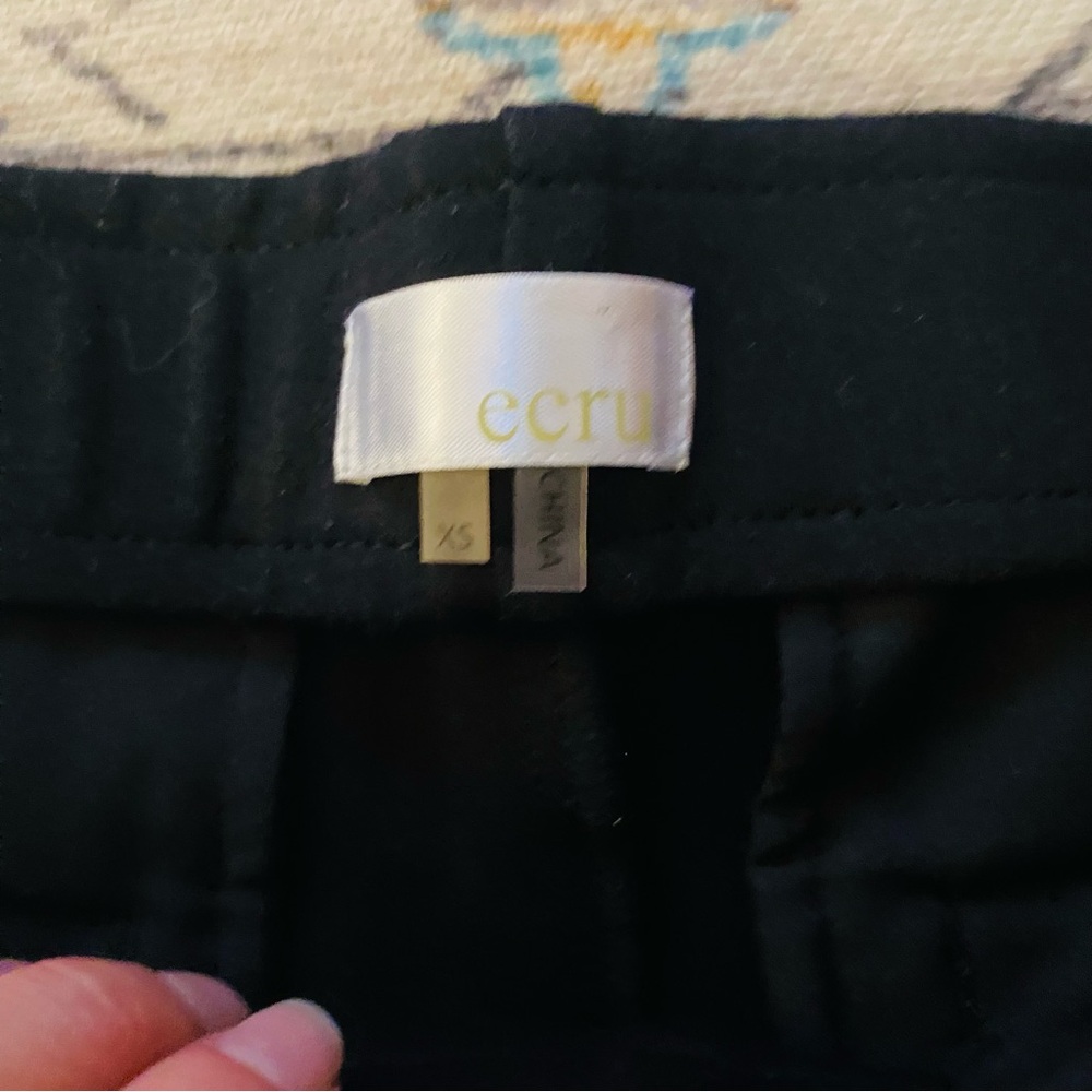 ECRU Pull On Black Boot Cut Split Hem Pants - Picture 4 of 8